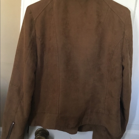 Faux Suede Moto Jacket by Freda. Sz. L - Picture 4 of 4